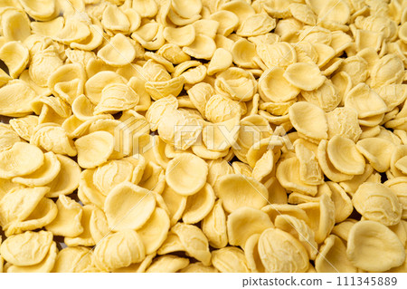 Raw Orecchiette Pasta, Homemade Dry Macaroni, Italian Recchietedde 111345889
