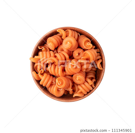 Raw Trottole Pasta, Dry Vesuvio Macaroni, Italian funghetto, Raw Noodle Raw Trottole Pasta, Dry Vesuvio Macaroni, Italian funghetto, Raw Noodle 111345901