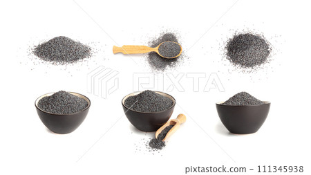 Poppy Seed, Blue Poppyseed Pile, Small Culinary Grains, Tiny Seeds, Oilseed Sprinkles Poppy Seed, Blue Poppyseed Pile, Small Culinary Grains, Tiny Seeds, Oilseed Sprinkles 111345938