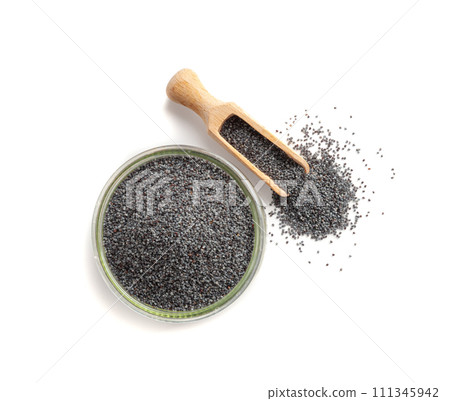 Poppy Seed, Blue Poppyseed Pile, Small Culinary Grains, Tiny Seeds, Oilseed Sprinkles Poppy Seed, Blue Poppyseed Pile, Small Culinary Grains, Tiny Seeds, Oilseed Sprinkles 111345942