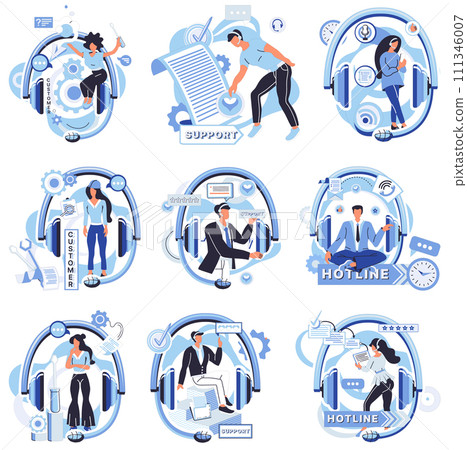 Support center vector illustration. Professional helpdesk services streamline our support center, fostering efficient communication Feedback from clients reflects effectiveness our support centers 111346007