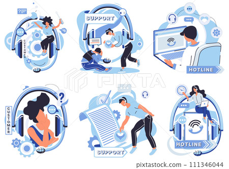 Support center vector illustration. The support center is heartbeat our online business, offering assistance seamlessly In realm technology, support center acts as guiding light 111346044