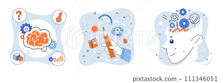 Mindset. Vector illustration. The mindset metaphor serves as bridge between complex concepts Critical thinking is essential for overcoming challenges A positive mindset is foundation for achieving Mindset. Vector illustration. The mindset metaphor serves as bridge between complex concepts Critical thinking is essential for overcoming challenges A positive mindset is foundation for achieving 111346051