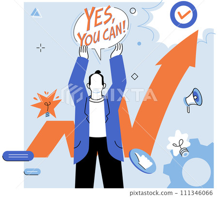 Motivation vector illustration. Effective planning is crucial for aligning objectives with personal motivation Having clear target helps to maintain focus and stay motivated throughout journey Motivation vector illustration. Effective planning is crucial for aligning objectives with personal motivation Having clear target helps to maintain focus and stay motivated throughout journey 111346066