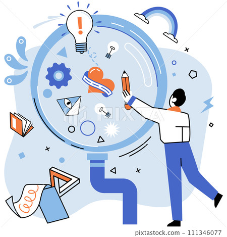 Startup idea. Vector illustration. Understanding financial concepts, such as budgeting and forecasting, is essential for sustainability and success startup idea Presentation skills are crucial Startup idea. Vector illustration. Understanding financial concepts, such as budgeting and forecasting, is essential for sustainability and success startup idea Presentation skills are crucial 111346077