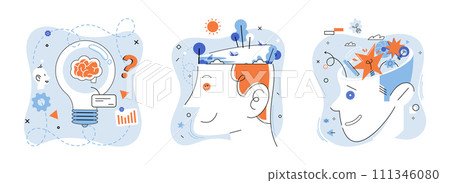 Mindset. Vector illustration. Intelligence and psychology are intertwined in understanding human behavior Developing new skills requires growth mindset The mindset metaphor serves as bridge between Mindset. Vector illustration. Intelligence and psychology are intertwined in understanding human behavior Developing new skills requires growth mindset The mindset metaphor serves as bridge between 111346080