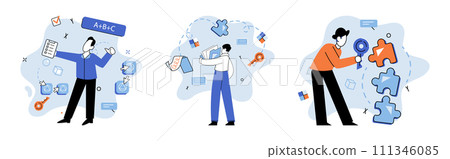 Startup idea. Vector illustration. Technology accelerates growth startup, opening new avenues for scalability and efficiency Finance is integral part startup idea Entrepreneurs must secure funding Startup idea. Vector illustration. Technology accelerates growth startup, opening new avenues for scalability and efficiency Finance is integral part startup idea Entrepreneurs must secure funding 111346085