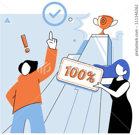 Motivation vector illustration. Seeking inspiration from successful individuals can fuel personal motivation and elevate aspirations Having clear aim and well defined motivation concept guides actions 111346262