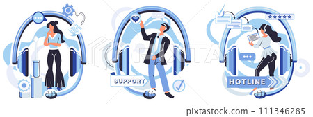 Support center vector illustration. In business support, our center excels in offering professional and effective aid The support center is heartbeat our online business, offering assistance 111346285