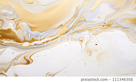 Abstract white gold marble texture background design, Hi gloss texture of marble stone AI-generated 111346308