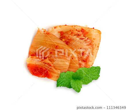 Kimchi Isolated, Red Kimchee, Spicy Kim Chi, Hot Fermented Napa Cabbage, Traditional Jimchi Kimchi Isolated, Red Kimchee, Spicy Kim Chi, Hot Fermented Napa Cabbage, Traditional Jimchi 111346349