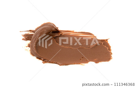 Chocolate Smear Isolated, Melted Chocolate Texture on White Background, Chocolate Sauce Pattern Chocolate Smear Isolated, Melted Chocolate Texture on White Background, Chocolate Sauce Pattern 111346368