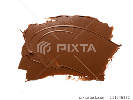 Chocolate Smear Isolated, Melted Chocolate Texture on White Background, Chocolate Sauce Pattern 111346382