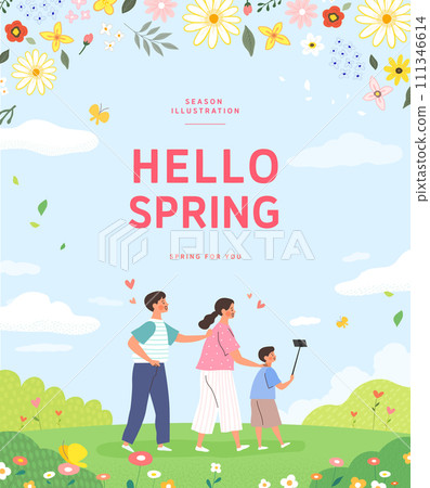 Spring template with beautiful flower. Vector illustration Spring template with beautiful flower. Vector illustration 111346614