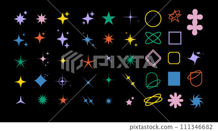 Brutalist shapes for swiss minimal style design. Trendy geometric postmodern primitive figures. Brutalist bauhaus contemporary star line and forms. Vector Brutalist shapes for swiss minimal style design. Trendy geometric postmodern primitive figures. Brutalist bauhaus contemporary star line and forms. Vector 111346682