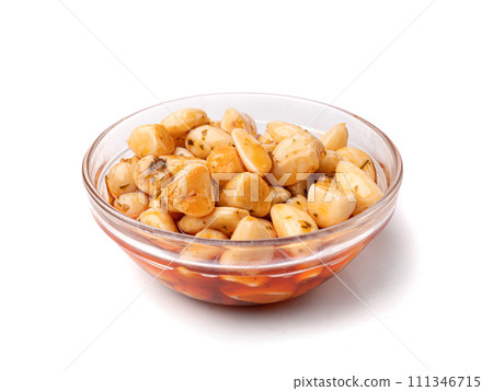 Pickled Garlic, Fermented Garlic Cloves with Red Chili Pepper, Hot Pickle Vegetable, Spices Garlic Cloves Pickled Garlic, Fermented Garlic Cloves with Red Chili Pepper, Hot Pickle Vegetable, Spices Garlic Cloves 111346715