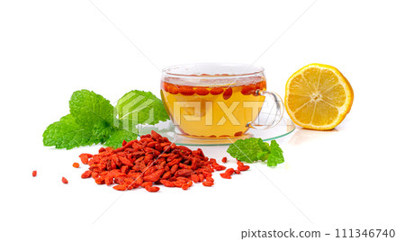 Goji Berry Tea Isolated, Lycium Barbaru Drink 111346740