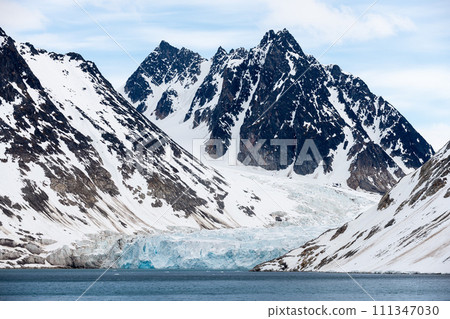 Arctic landscape with beautiful lighting in Svalbard 111347030