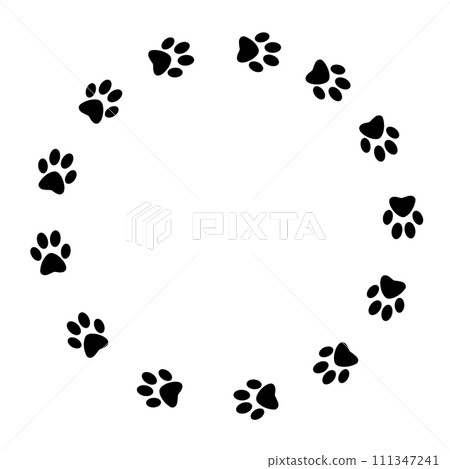 動物足跡圓形框架 動物足跡圓形框架 111347241
