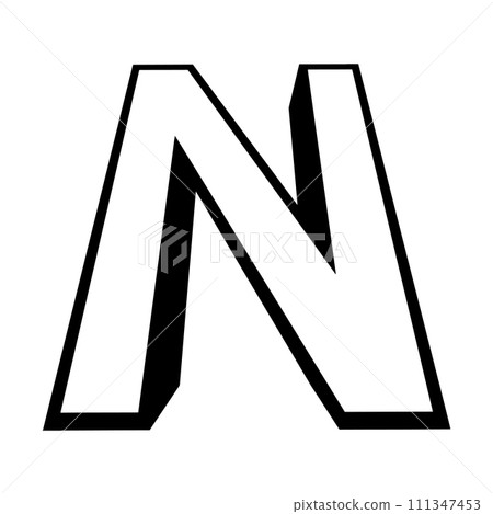Logo letter n tall slender font letter n perspective height Logo letter n tall slender font letter n perspective height 111347453