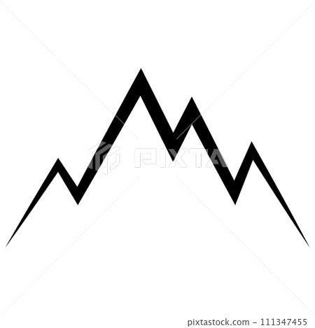 Icon mountain range hill peaks, mountainous terrain for tourism Icon mountain range hill peaks, mountainous terrain for tourism 111347455