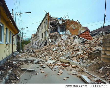 collapsed building collapsed building 111347556