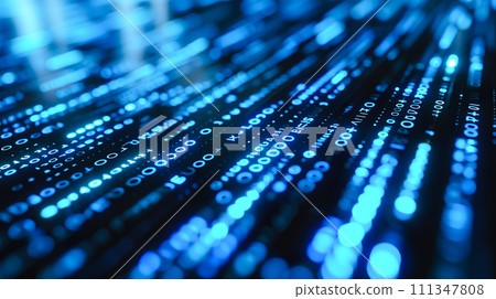藍色浩瀚數位資料影像背景“AI生成影像” 藍色浩瀚數位資料影像背景“AI生成影像” 111347808