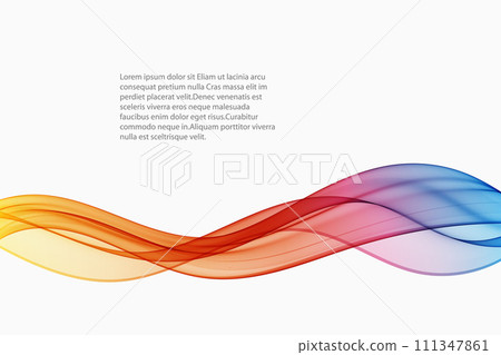 Abstract colorful smooth wave lines on a white background. Design element for technology, science, music or modern concept. Abstract colorful smooth wave lines on a white background. Design element for technology, science, music or modern concept. 111347861