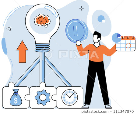 Business development. Vector illustration. Skillful management enhances employee engagement and productivity A fulfilling profession aligns with ones skills, interests, and values Job seekers explore 111347870