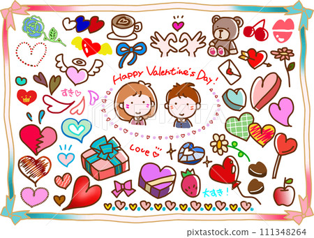 Valentine material full of hearts 111348264