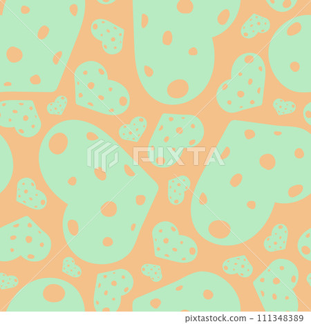 Hand Drawn Seamless Patterns with Hearts in Doodle Style. Hand Drawn Seamless Patterns with Hearts in Doodle Style. 111348389
