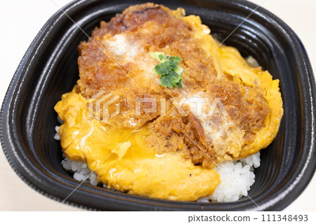 Delicious pork cutlet bowl bento Delicious pork cutlet bowl bento 111348493