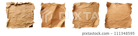 Crumpled ripped paper vector set isolated on white background Crumpled ripped paper vector set isolated on white background 111348595
