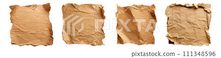 Crumpled ripped paper vector set isolated on white background 111348596