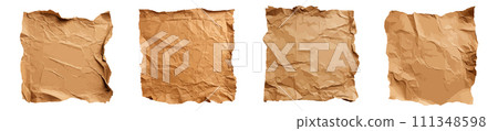 Crumpled ripped paper vector set isolated on white background 111348598