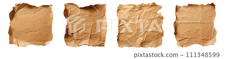 Crumpled ripped paper vector set isolated on white background Crumpled ripped paper vector set isolated on white background 111348599