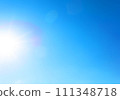 Refreshing blue sky and sun, strong summer sunlight Refreshing blue sky and sun, strong summer sunlight 111348718