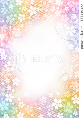 Japanese style cherry blossom background, colorful 111349322