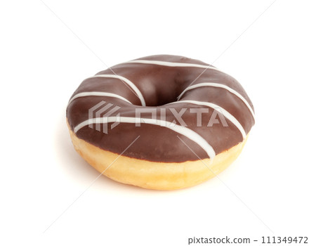 Chocolate Doughnuts Isolated, Brown Donuts 111349472