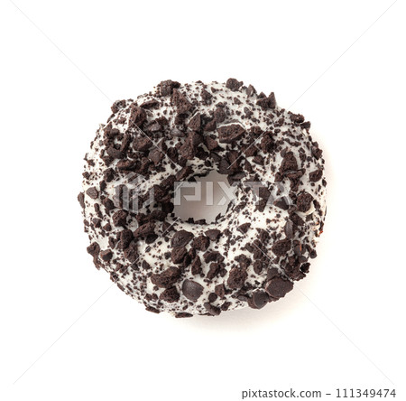 Chocolate Doughnuts Isolated, Brown Donuts 111349474