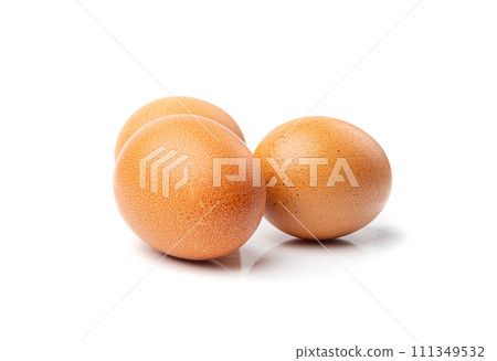 Chicken Eggs Isolated, Whole Poultry Egg, Fresh Healthy Farm Food, Easter Concept, Brown Poultry Chicken Eggs 111349532