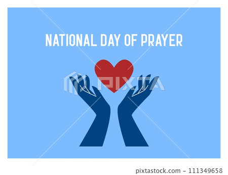 Card for National Day of Prayer, vector illustration in flat cartoon style Card for National Day of Prayer, vector illustration in flat cartoon style 111349658
