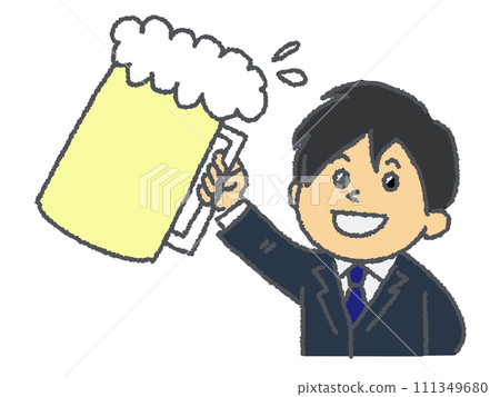 Businessman toasting with beer Businessman toasting with beer 111349680