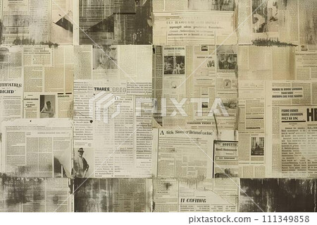 Abstract of white and grey, Old posters newspaper grunge textures and backgrounds - perfect background with space for text or image 111349858