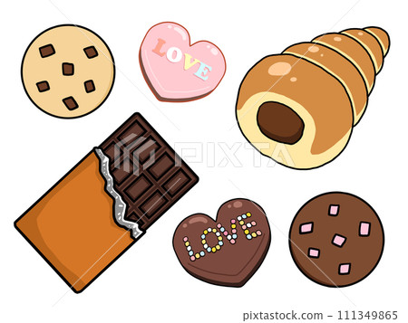 Illustration set of chocolate sweets 111349865