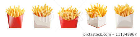 French fries vector set isolated on white background French fries vector set isolated on white background 111349967