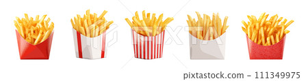 French fries vector set isolated on white background French fries vector set isolated on white background 111349975