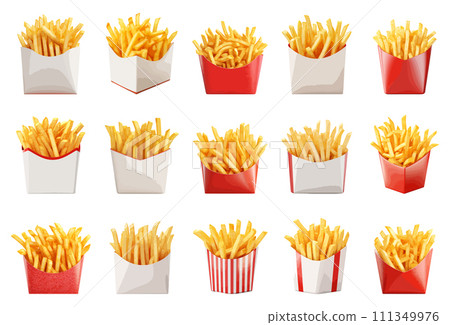 French fries vector set isolated on white background French fries vector set isolated on white background 111349976