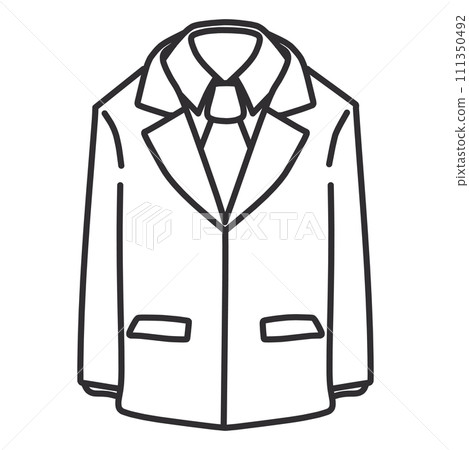 A simply deformed hand-drawn line drawing of a suit A simply deformed hand-drawn line drawing of a suit 111350492