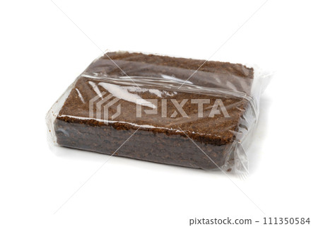 Black Bread Slices Isolated, Brown Organic Cereal Bread Pieces, Sliced Black Loaf Slices, Rye Bread Black Bread Slices Isolated, Brown Organic Cereal Bread Pieces, Sliced Black Loaf Slices, Rye Bread 111350584